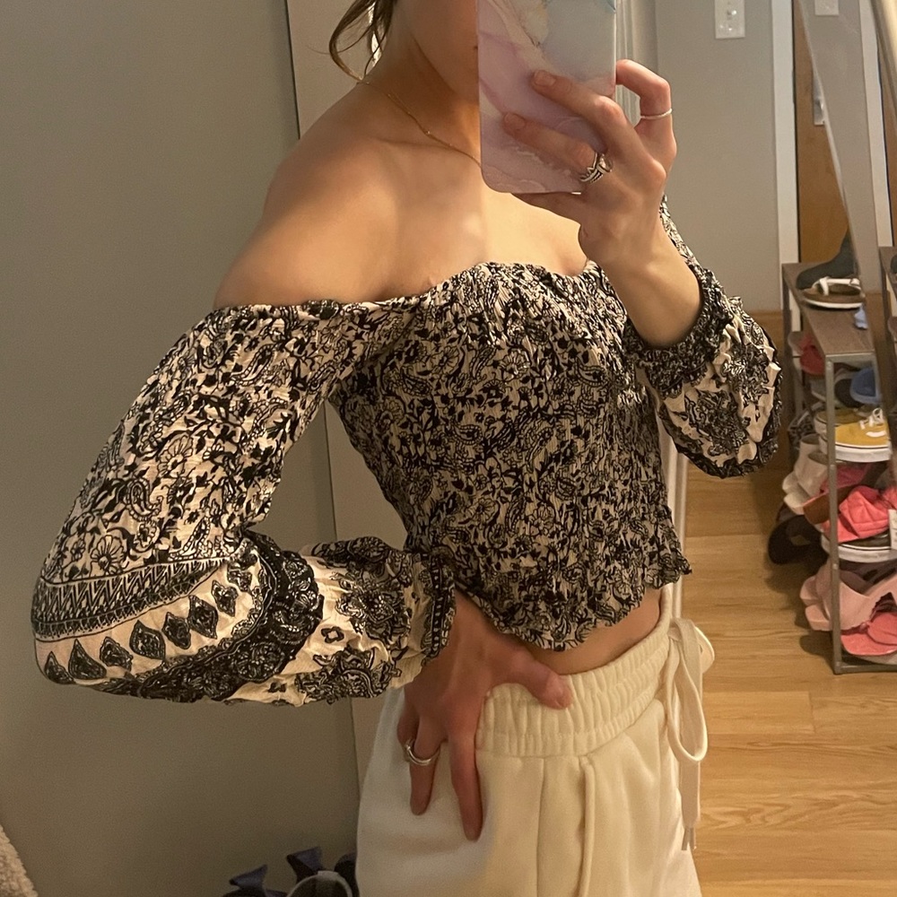 Off the shoulder patterned top